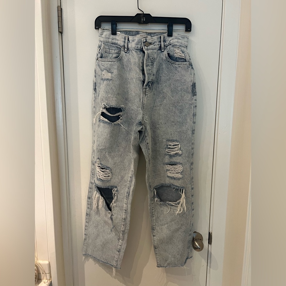 Pacsun high rise straight ripped jeans